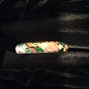 Floral Enamel Bangle Bracelet
